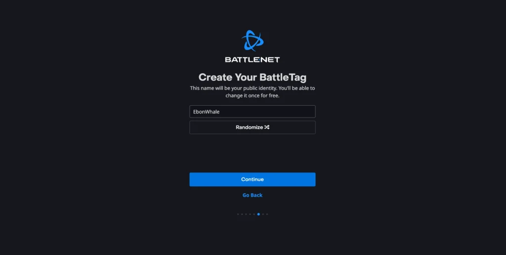 Create Battle Tag of your choice