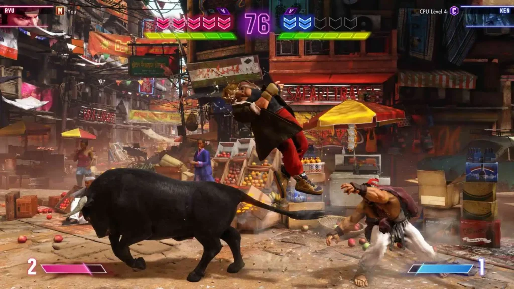 Street Fighter 6 fighting with bull