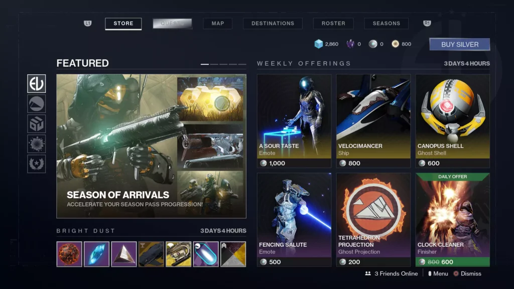 destiny 2 game offerings